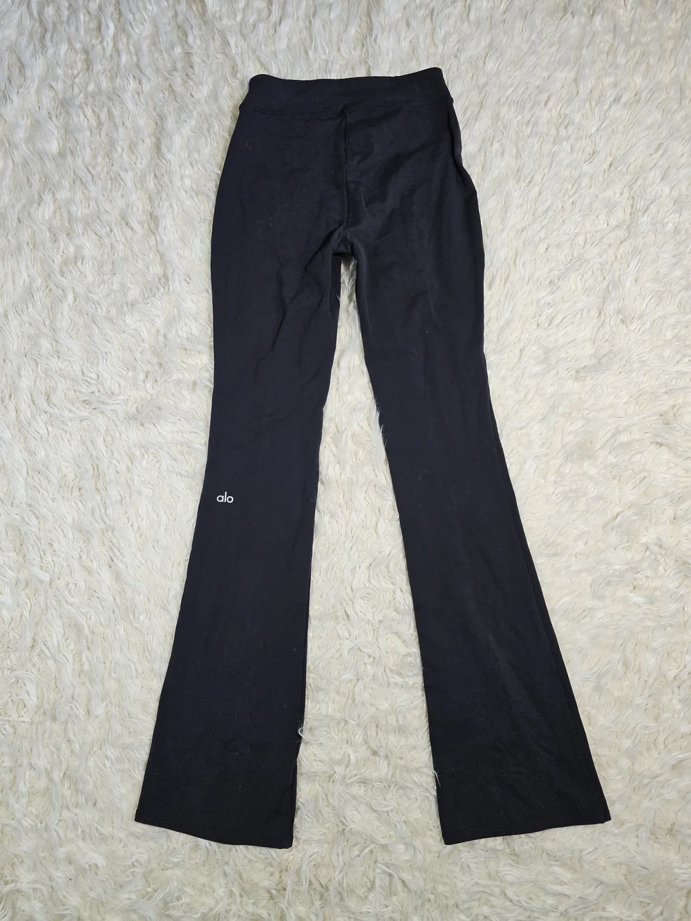 ALO Yoga Black Boot-Cut Split-Hem Pants